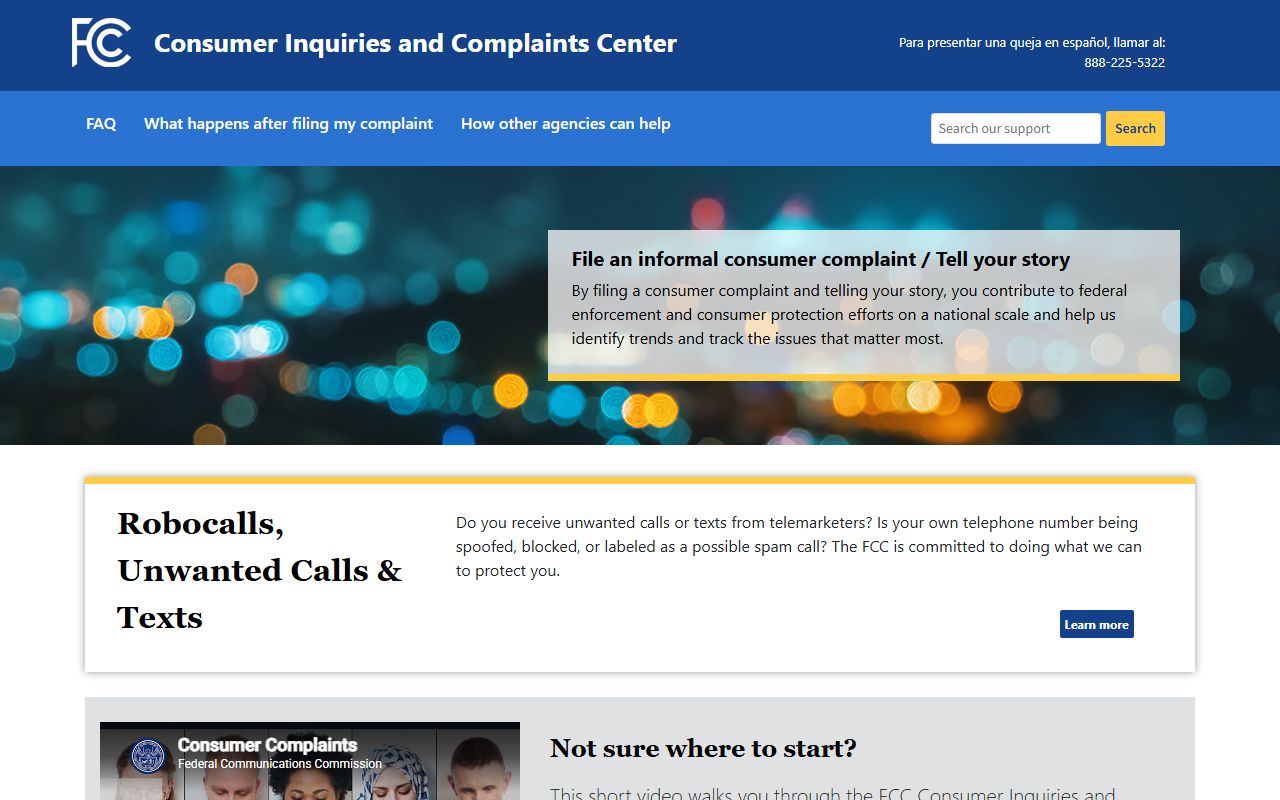 Apex phone numbers FCC Consumer Complaint Center